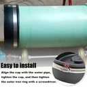 RULLINE 2PCS 5" Flexible PVC Cap with Stainless Steel Clamps Sewer Cleanout Cap Black PVC Pipe Cap
