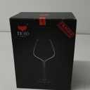 JBHO Hand Blown Italian Style Crystal Burgundy Glasses - Lead-Free Premium Crystal Clear Glass - Set of 2-21 Ounce - Gift-Box for any Occasion