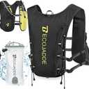 BECOJADDE Running Vest Hydration Backpack for Men Women, 5L Lightweight Running Backpack Hydration Pack for Marathon, Trail, Cycling, Hiking, Jogging (5l Running Vest With One 1.5l Water Bag, Black)