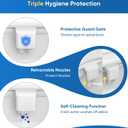 Ultra-Slim 3-in1 Bidet, Warm Water, Self-Cleaning, Posterior&Feminine Wash-(Retractable Dual Nozzles), Non-Electric Bidet Attachment for Toilet Seat, Adjustable Water Pressure, Stainless Steel Inlet