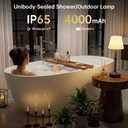 IP65 Waterproof Shower Lamp for Bathroom, Cordless Lamp Rechargeable Battery Operated, 3-Colors Dimmable Wireless Touch Lamp for Bathtub, Shower Light, Bath Light and Relaxing Routines, 1 Pack