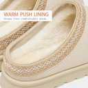 Women's Fuzzy Cozy Warm Slippers Indoor and Outdoor Slip On Cute House Fluffy Clogs (Beige)