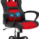 Video Game Chair, Gaming Chair Adjustable Swivel Office Chairs, Ergonomic Pu Leather PC Computer Chairs with Massage Lumbar Support 300lbs Weight Capacity(Red)