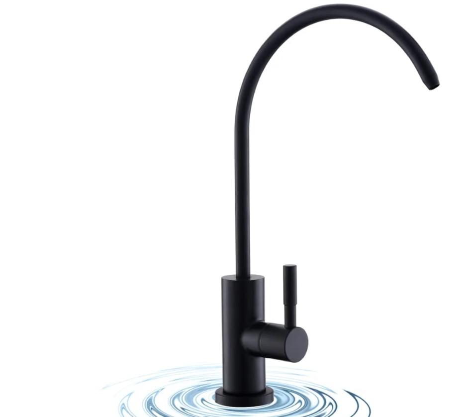 WEWE Matte Black Drinking Water Faucet Non Air Gap Stainless Steel Filtered Faucet for Kitchen Sink Reverse Osmosis System