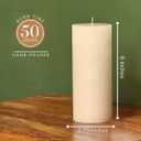 Simply Soson 3x6 inch Ivory Pillar Candles Set of 3, Rustic Texture, Unscented Ivory Candles, Dripless Candles, 3 inch Pillar Candles Ideal as Wedding, Parties, Spas, Dinner, Home Decoration, Church