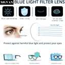 SIGVAN Ladies Reading Glasses Blue Light Blocking Spring Hinge Fashion Pattern Print Eyeglasses for Women (Black)