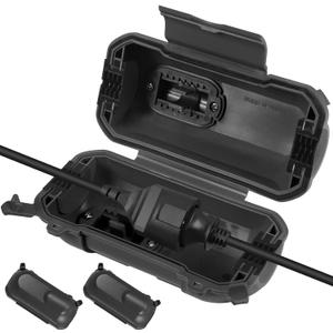 [4-Pack] Outdoor Extension Cord CoversWaterproof Box and Cord Safety housing, Plug Cover, Adjustable Dividers, Protect Outlet, Plug, Holiday Lights & Electrical Tool Cord Connection,Black
