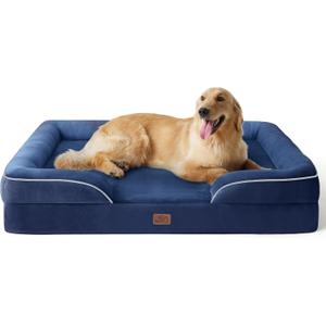 Bedsure XL Plus Orthopedic Dog Bed for Extra Large Dogs - Washable XLarge Dog Cat Bed Waterproof, Comfort Dogs Couch Sofa with Washable Removable Cover, Pet Bed with Nonskid Bottom, Blue Navy, 48"
