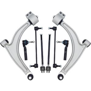8pcs Lower Control Arm Front Suspension Kit with Tie Rods Sway Bar Links Fit for Chevrolet Malibu 2004-2012, Saturn Aura 2007-2009, Pontiac G6 2005-2010, K620179 K620180 K80252