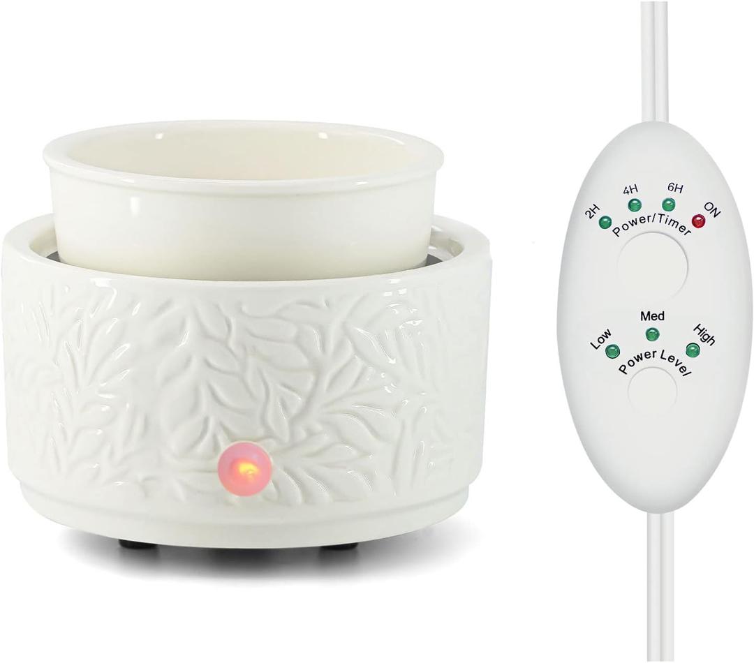 Wax Melt Warmer with Timer | 3-in-1 Electric Candle Wax Warmer | Ceramic Wax Burner Fragrance Warmers | Cute Candle Warmer Wax Melter for Scented Auto Shut Off & Adjust Fragrance Intensity