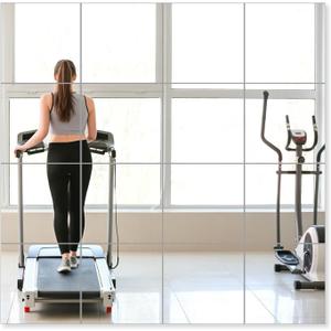 16 Pack 14x12 Inch Shatterproof Acrylic Mirror Tiles for Wall  Self-Adhesive, Unbreakable Mirror for Kids, Toddler, Bedroom, Bathroom & Home Gym, Safe & Durable Wall Mirrors