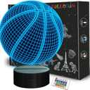 FULLOSUN Basketball 3D Night Light Birthday Gift Lamp, Light Up Basketball Gifts 3D Illusion Lamp with Remote Control 16 Colors Changing Sport Fan Room Decoration Boy Girl Room Idea