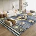 Western Rugs for Living Room, Non Slip Extra Large Rugs for Bedroom Dining Table Kitchen, Washable Aesthetic Area Rug for Home Decor, 8ft x 10ft, Grey
