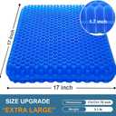 Gel Seat Cushion, Large Cooling Gel Cushion Breathable Honeycomb Chair Pads Gel Cushion with Non-Slip Cover for Home Office Chair Car Seat Wheelchair Absorbs Body Pressure Points, As Seen on TV