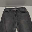 GRAPENT Straight Leg Jeans for Women High Waisted Stretchy Frayed Raw Hem Loose Denim Pants Casual Baggy Jean Trousers (Medium, Washed Black)