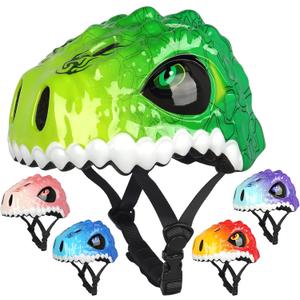 Toddler Kids Bike Helmet,3D Dinosaur Helmets for Boys Girls Infant/Baby to Children 1/2/3/4/5/6/7/8 Years Old Lightweight Adjustable Multi-Sports Bicycle Scooter Skateboard Skating Cycling