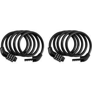 Bike Cable Lock,2Pack,4-Digit,4ft Long Resettable Combination High Security Bicycle Lock for Scooter, Vinyl-Coated Anti-Theft 5/16 in Diameter