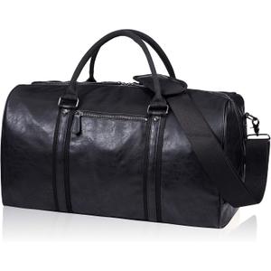 seyfocnia Oversized Duffle Travel Bag Waterproof Leather Weekend Bag Large Carry On Large Carry On Hangbag for Mens or Women