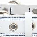Premium Leather Collars with Stainless Steel Buckles (21"-24", White)