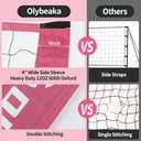 20FT Outdoor Volleyball Net Set System for Backyard Beach with Anti-Sagging Net, Iron Adjustable Height Poles, Soft PU Volleyball and Pump, Carry Bag - Instant Set Up & Durable