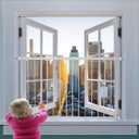Fairy Baby Window Guards for Children, Adjustable 32.7"-36.2" Wide Child Safety Window Guard Bars Prevents Accidental Falls, Home Security Childproof Interior Bar Guard for Windows (White, 1 Panel)