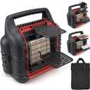 2-Tiered Wood Stove Fan Bracket, Cooker Plate Grill Attachment, Multi-Purpose Heater Bracket Compatible with Buddy Heater Fireplace Fan/Heated Stuff Shelf, Stand for Heater, Outdoor Heater Accessories (Black)