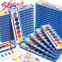 36 Pack Watercolor Paint Set Bulk,8 Colors Washable WaterColor Paint for Kids, Water Color Paint with Brushes, Ideal Gift for Party Favors, Art Supplies for School Classroom Home