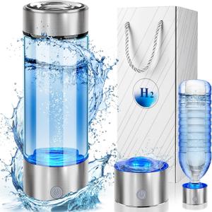 2025 New Hydrogen Water Bottle, Hydrogen Water Bottle Generator, 3-Min Rapid Electrolysis, 2000+ PPB Hydrogen Water, 450ml Portable Hydrogen Water Generator for Office, Daily Drinking and Gifts