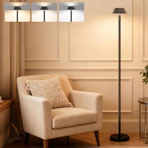 LGMCF Cordless Floor Lamp Dimmable Rechargeable - Indoor/Outdoor Cordless Tall Standing Lamp with 3 Color Temps & Stepless Dimmable, Waterproof Outdoor Floor Lamp for Living Room, Bedroom, Patio