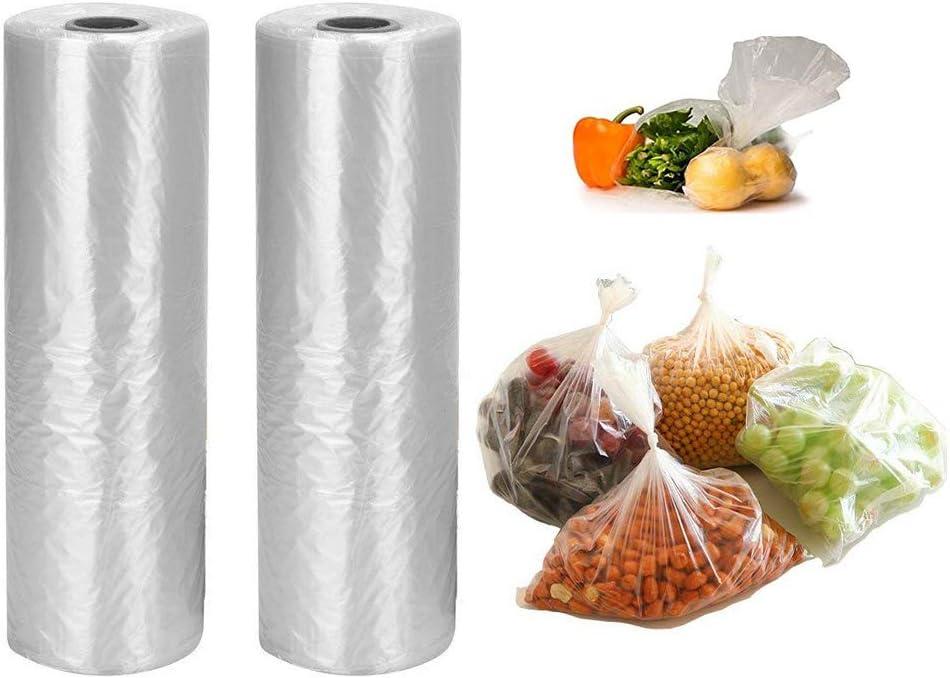 12 x 20 inches Plastic Produce Bag,2 rolls,350 Bags/Roll,Food Storage Bags,Clear Plastic Produce Bag,Suitable for Fruits, Vegetable, Bread,Food Storage