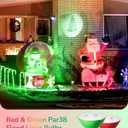 EDISHINE Christmas Decorations PAR38 Red & Green LED Flood Light Bulbs Outdoor, Dimmable LED Light Bulb, 18W(120W Equivalent), Outdoor Weatherproof Light Bulb for Christmas, E26 Base, 4 Pack
