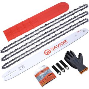 Savior 20 Inch Chainsaw Guide Bar and D70 Chain Combo, 3/8" Pitch .050" Gauge 70 Drive Links for Echo CS-590 CS-600 Poulan Pro Homelite McCulloch Replacement 200PXDD176, 27850 (Chain*3+Bar*1)