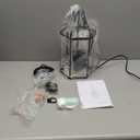 8" Modern 3-Light Exterior Black Lantern Pendant Light Fixture with Clear Rippled Glass Mini Industrial Hanging Cage Chandelier for Outdoor Kitchen Dining Room Hallway Entryway Foyer Porch