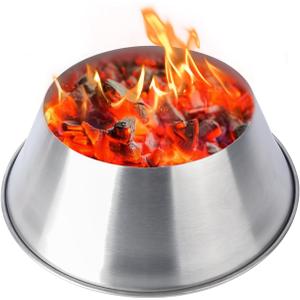 Upgrade BBQ Whirlpool for Weber Kettle 22/26.75 Charcoal Grill Accessories, One-Piece Swirl Design Medium Size for WSM Smokey Mountain,XL Kamado,XL Big Green Egg Grilling Accessory,Stainless Steel