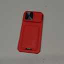 SSLOTSCASE for iPhone 17 Pro Max Case with Credit Card Holder & Stand & Slide Lens Cover & Kickstand, Multi-Functional Wallet Sturdy Protective Phone Case Cover for iPhone 17 Pro Max 6.9'' 2025, Red