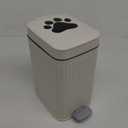 Dog Poop Trash Can Outside, 5L/1.3 Gal Pet Poop Bucket with Lid, Foot Pedal, Dog Waste Container with 40 Bags, Lid Soft Close for Pet, White