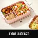 GORILLA GRIP BPA-Free Leakproof Bento Lunch Box for Women, Men, Kids, On-the-go Easy to Carry Handle, Microwave Safe Hot or Cold Food Container, Lid Includes Built-In Utensil Set, 1 Tier Style, Pink