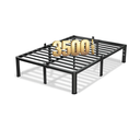18 Inch Queen Bed Frame, 3500Lbs Heavy Duty Metal Platform with Round Corner Legs Mattress Slide Stopper, Steel Slat Support No Box Spring Needed, Noise Free, Non-Slip, Easy Assembly