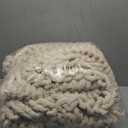 Admitrack Chunky Knit Blanket Throw 51"x63", 100% Hand Knit Chenille Throw Blanket for Sofa & Home Decor, Soft and Cozy Knitted Throw Blankets (Ivory51"x63")