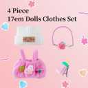 2 x 17cm Fashion Doll Clothingand Premium AccessoriesExquisite Doll AccessoriesFashion Doll Set, (Pink 4-Piece Set)