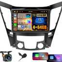 for Hyundai Sonata 2010-2015 Android Car Stereo with Wireless Carplay, 8 Core 4+64GB 9 Inch IPS Touchscreen Car Radio 59UI GPS Navigation WiFi 32EQ DSP Backup Camrea