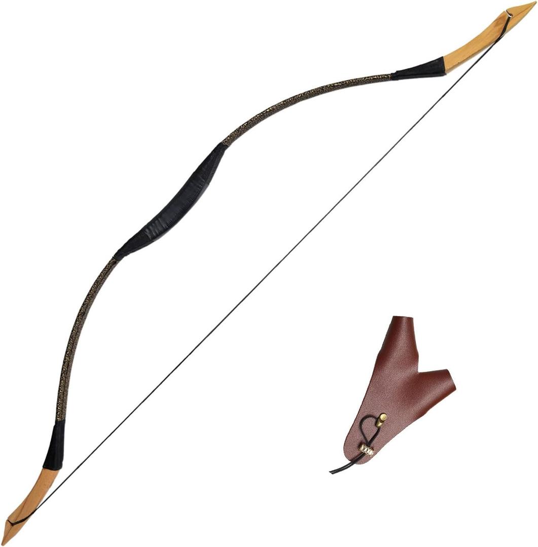 54'' Traditional Recurve Bow Horsebow Archery Hunting Handmade Longbow 30Lbs