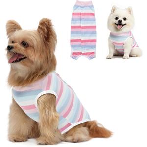 Dog Surgery Recovery Suit, Breathable Dog Surgery Spay Recovery Suit,Dog Onesie for Surgery Female Male,Substitute E-Collar & Cone for Abdominal Wounds Recovery Shirt(Pink, Large) (LargeBack13" Chest 16.5" Weight 9-12lb))