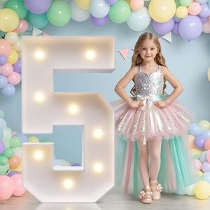 JoyMuse Marquee Numbers 3 Feet Tall, Light Up Numbers with Lights, Large Numbers for Party, Number 5 Light Up Numbers for Baby Showe Anniversary Birthday Decorations for Girls Boys