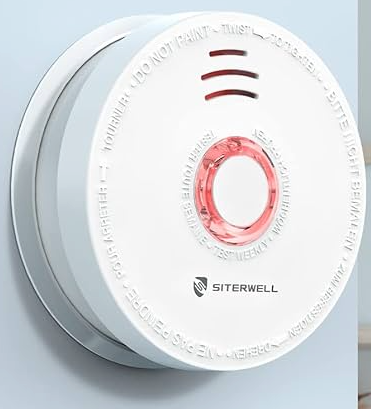 SITERWELL Smoke Detector, Smoke Detector 10 Year Battery with Photoelectric Sensor, Fire Alarm with Low Battery and Fault Warning for House and Bedroom, 1 Pack SITERWELL Smoke Detector, Smoke Detector 10 Year Battery with Photoelectric Sensor, Fire Alarm with Low Battery and Fault Warning for House and Bedroom, 1 Pack