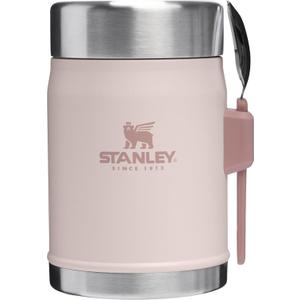 STANLEY Classic Food Jar and Spork | Vacuum Insulated Food Container | Wide Mouth Screw On Lid | Packable for Travel | Stainless Steel with Leakproof Lid | BPA-Free (14 Ounces, Rose Quartz)