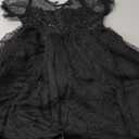 Girls Sequin Tulle Dress Sparkly Mesh Overlay Party Gown (6-7 Years, Twinkledot-black)