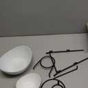 3 Tier Serving Bowls with Stand, Serving Dishes Chips and Dip Serving Set for Entertaining Party, Ceramic Serving Bowl Food Display for Fruit Salad Soup Snacks, Microwave & Dishwasher Safe (Black)