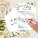 2 x Eucalyptus Bridal Shower Games 30 Guests, Who Knows Bride Best Bridal Games for Showers, White Rose Wedding Engagement Party Activity Party Supplies/Green-11