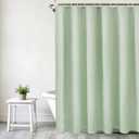 WONICY Green Shower Curtains for Bathroom, 3D Embossed Textured Modern Farmhouse Shower Curtain, Waterproof & Washable Bathturb Curtain Set with 12 Hooks, 72 x 72